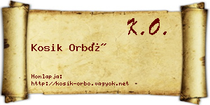 Kosik Orbó névjegykártya